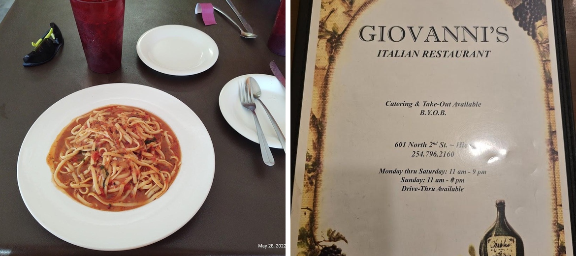 Giovannis Restaurant Menu
